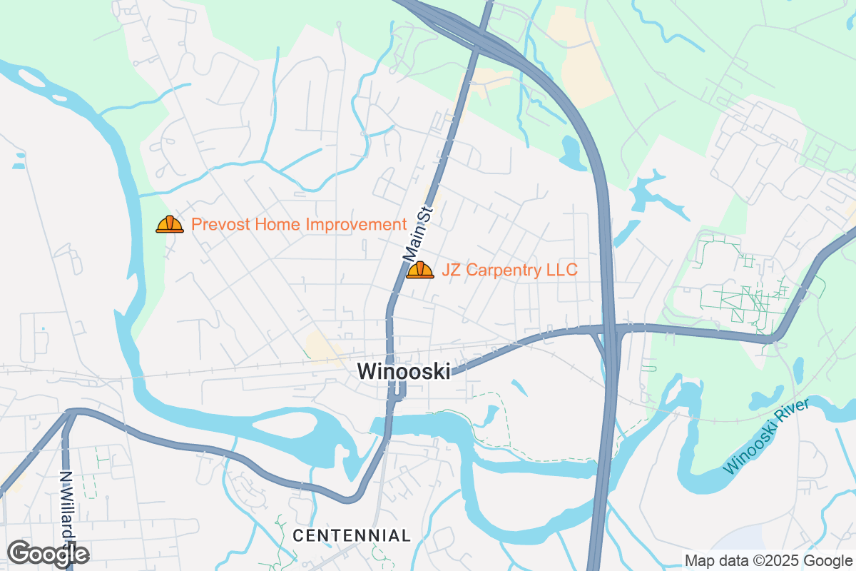 Map of Roofing Contractors in Winooski, Vermont