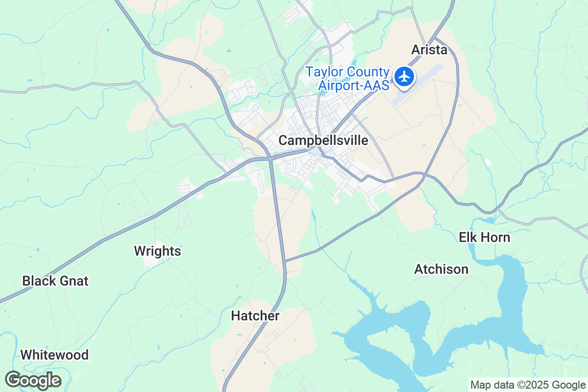 Map of Roofing Contractors in Campbellsville, Kentucky
