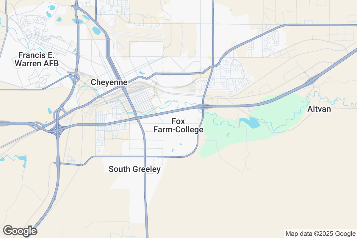 Map of Roofing Contractors in Cheyenne, Wyoming