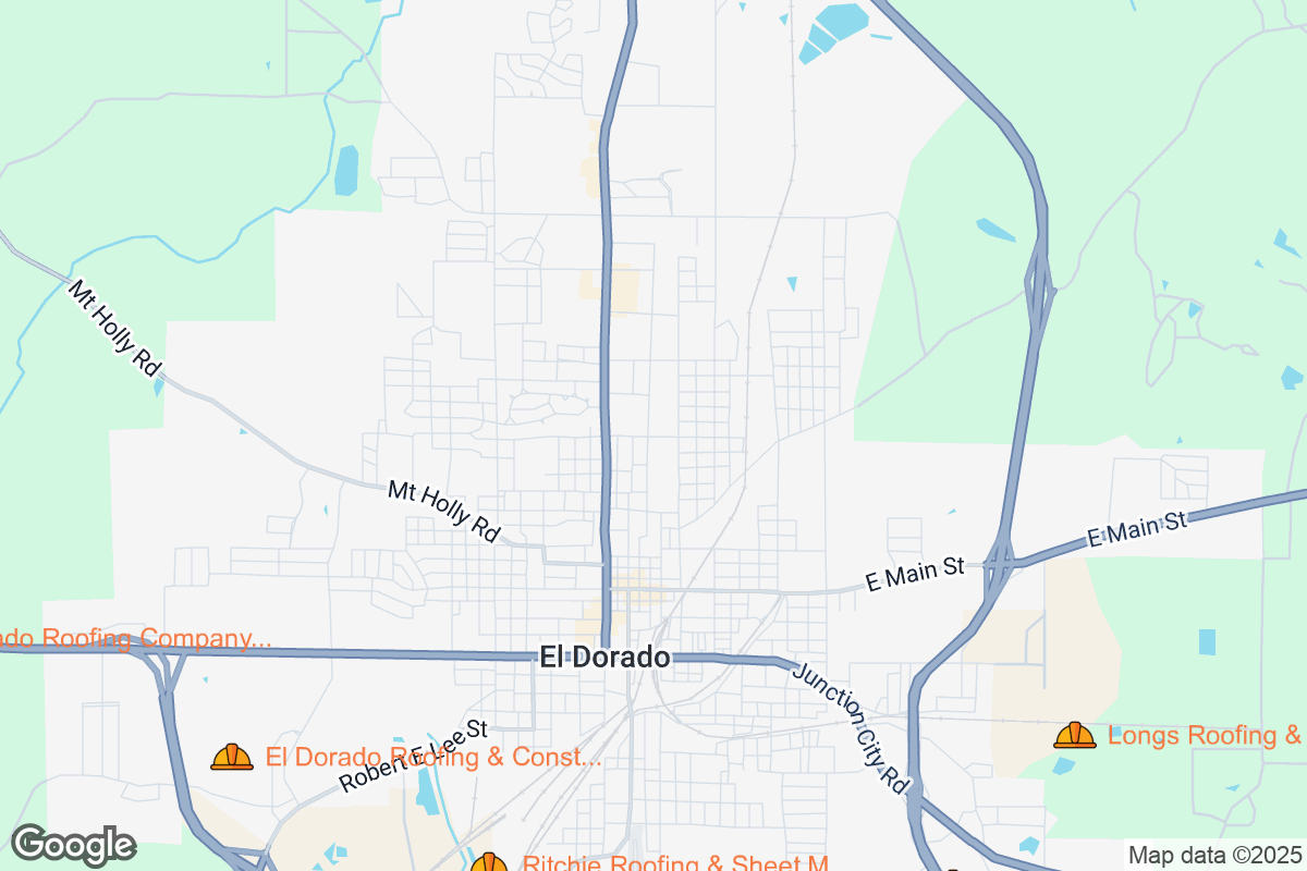 Map of Roofing Contractors in El Dorado, Arkansas