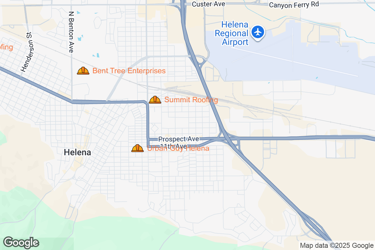 Map of Roofing Contractors in Helena, Montana
