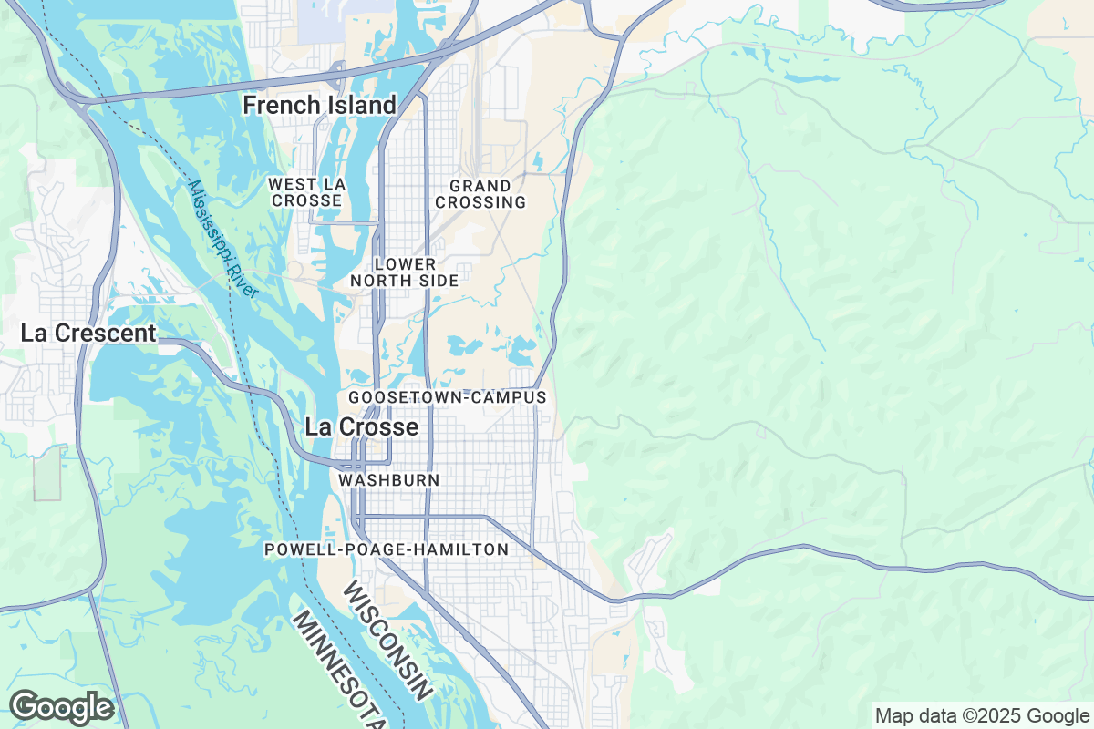 Map of Roofing Contractors in La Crosse, Wisconsin