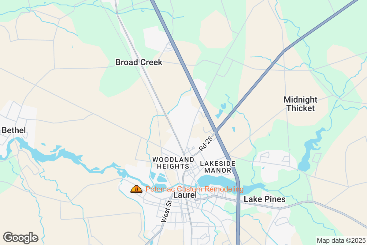 Map of Roofing Contractors in Laurel, Delaware