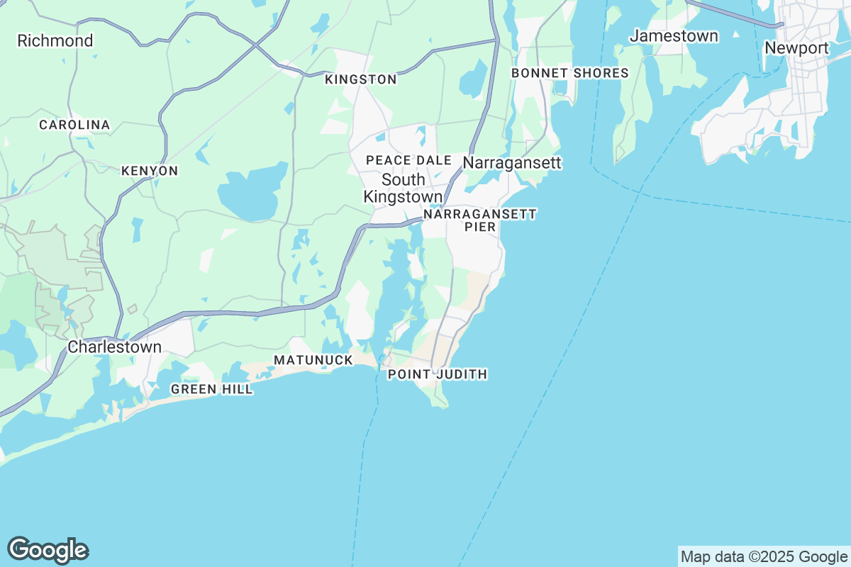 Map of Roofing Contractors in Narragansett, Rhode Island