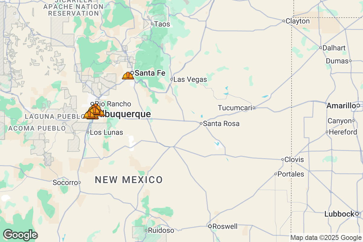 Map of Roofing Contractors in New Mexico