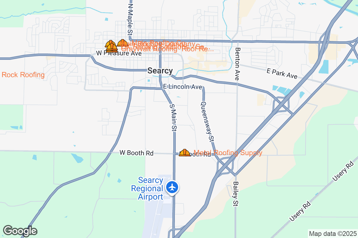 Map of Roofing Contractors in Searcy, Arkansas