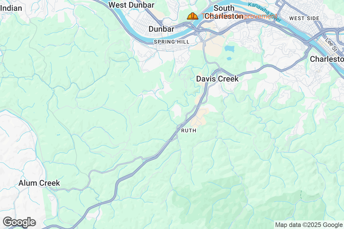 Map of Roofing Contractors in South Charleston, West Virginia