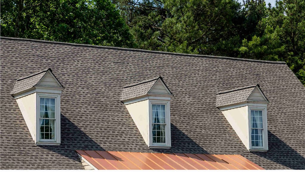 Dormer windows with shingles