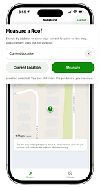 Instant Roofer address entry screen