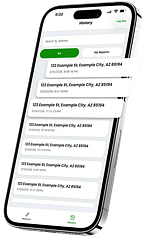 Instant Roofer saved reports screen