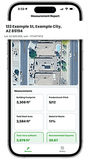 Instant Roofer measurement results screen