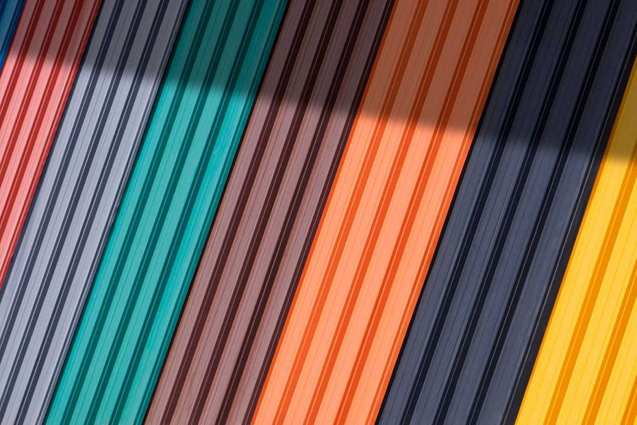 popular metal roof colors laid out side by side