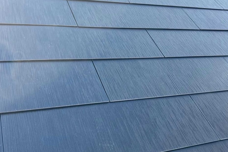 close-up photo of tesla solar roof