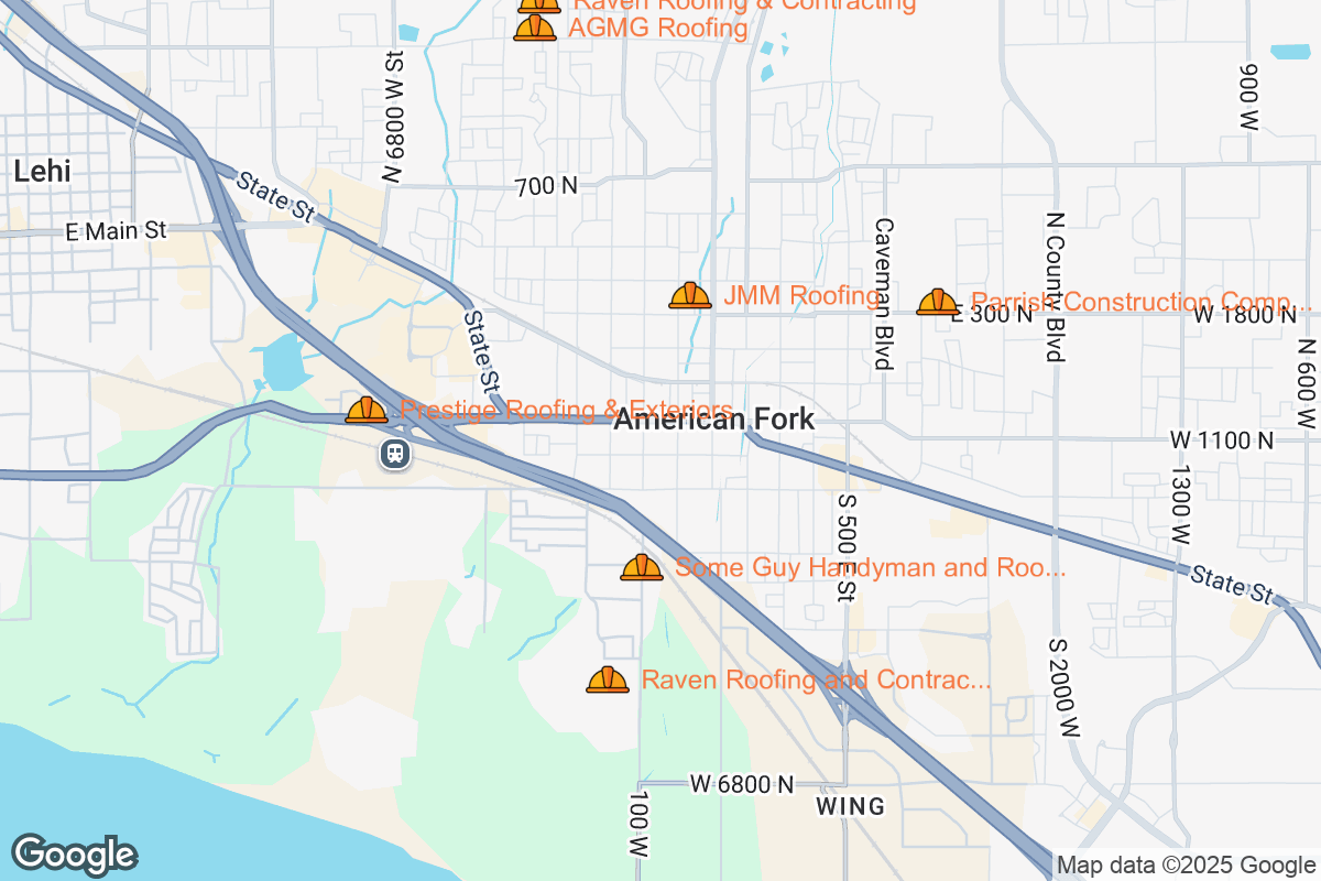 Map of Roofing Contractors in American Fork, Utah