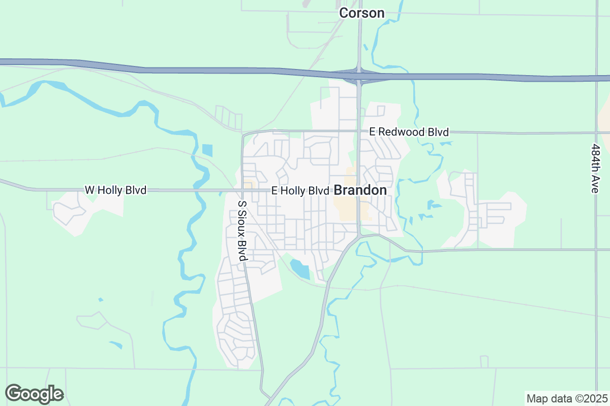 Map of Roofing Contractors in Brandon, South Dakota