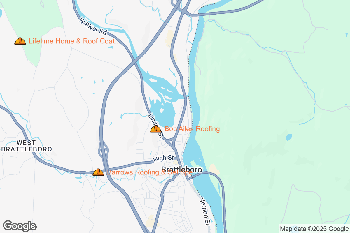 Map of Roofing Contractors in Brattleboro, Vermont