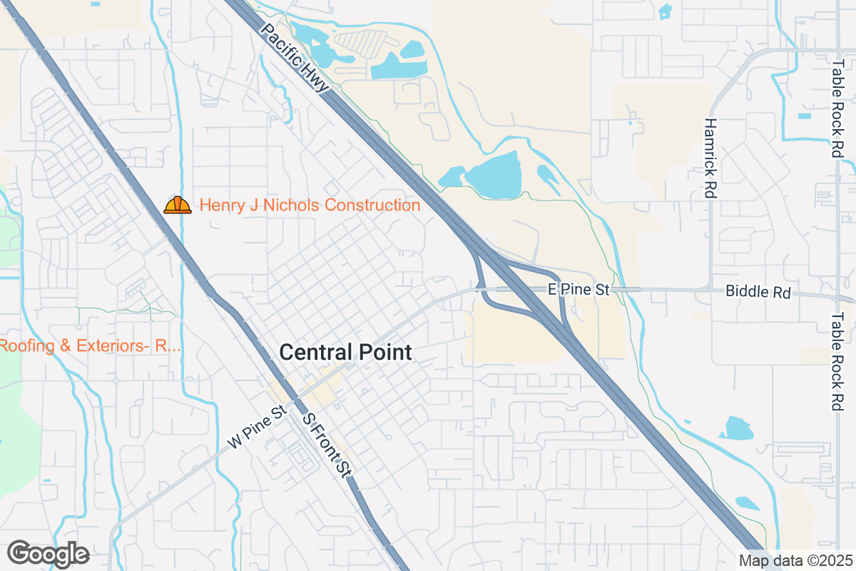 Map of Roofing Contractors in Central Point, Oregon