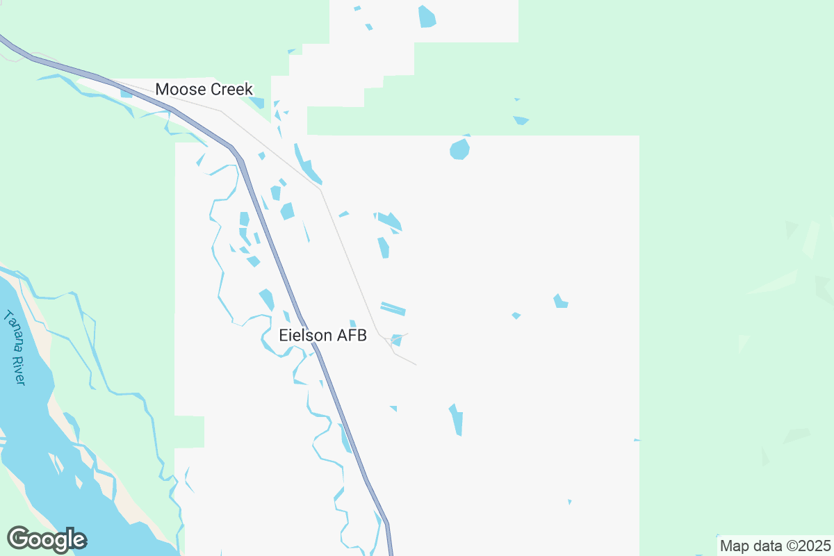 Map of Roofing Contractors in Eielson Afb, Alaska