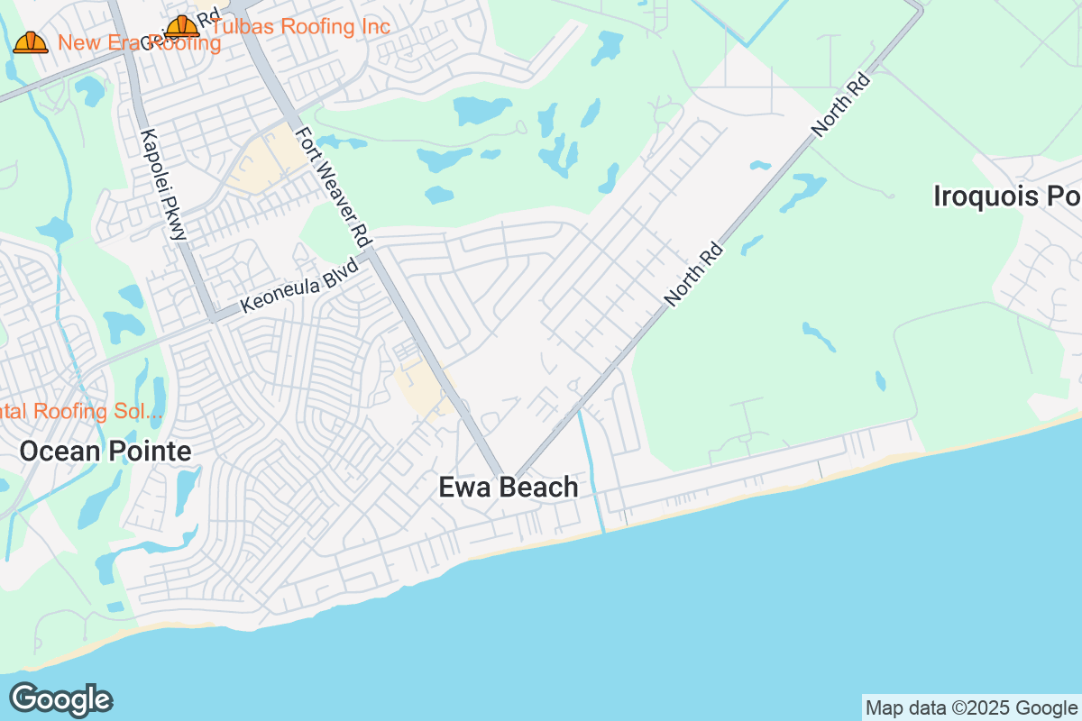 Map of Roofing Contractors in Ewa Beach, Hawaii