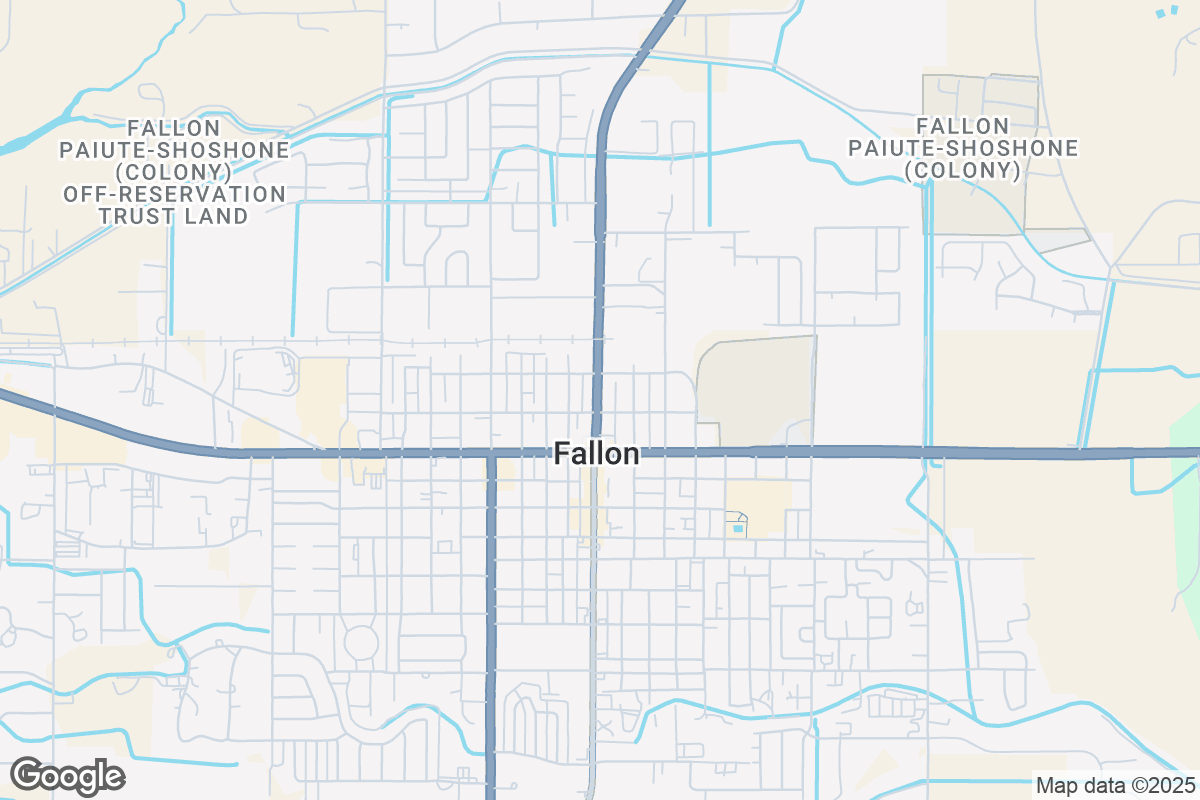 Map of Roofing Contractors in Fallon, Nevada