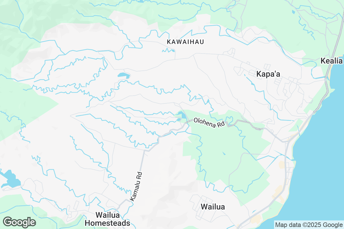 Map of Roofing Contractors in Kapaa, Hawaii
