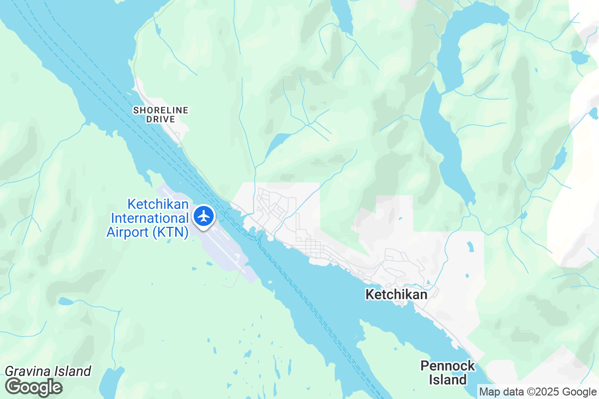 Map of Roofing Contractors in Ketchikan, Alaska