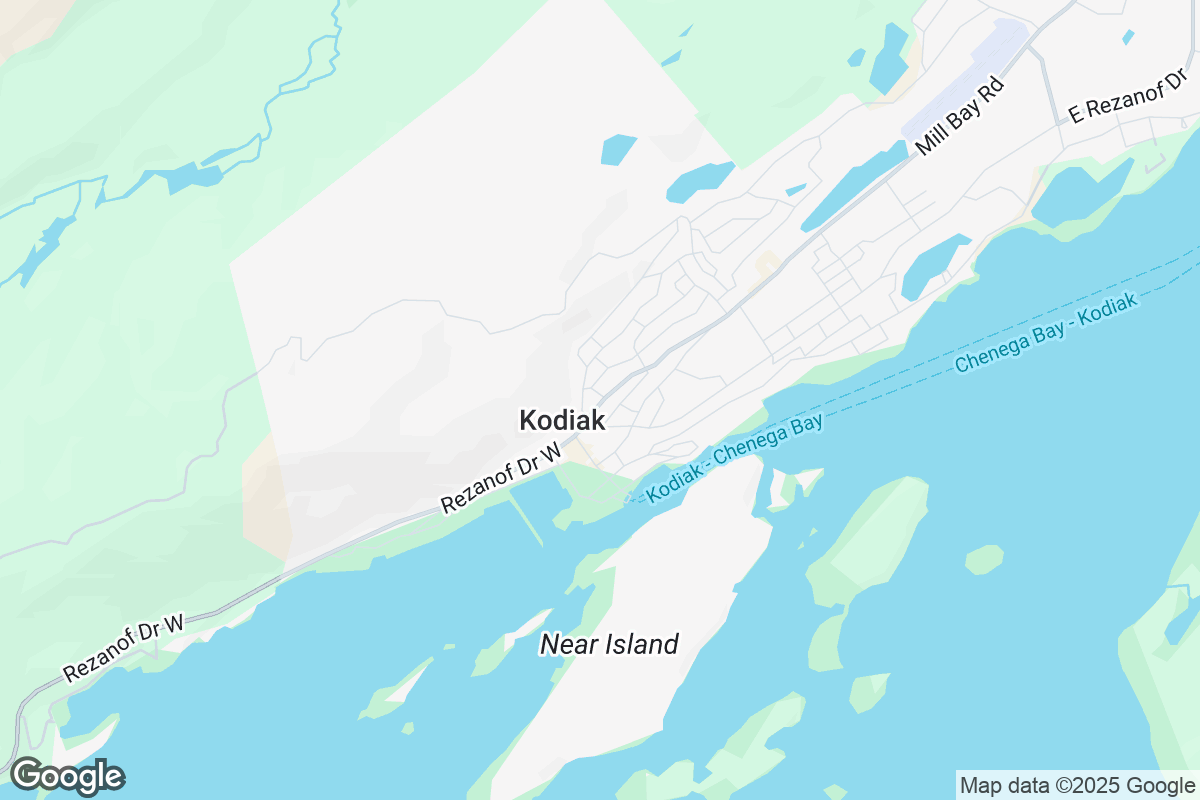 Map of Roofing Contractors in Kodiak, Alaska