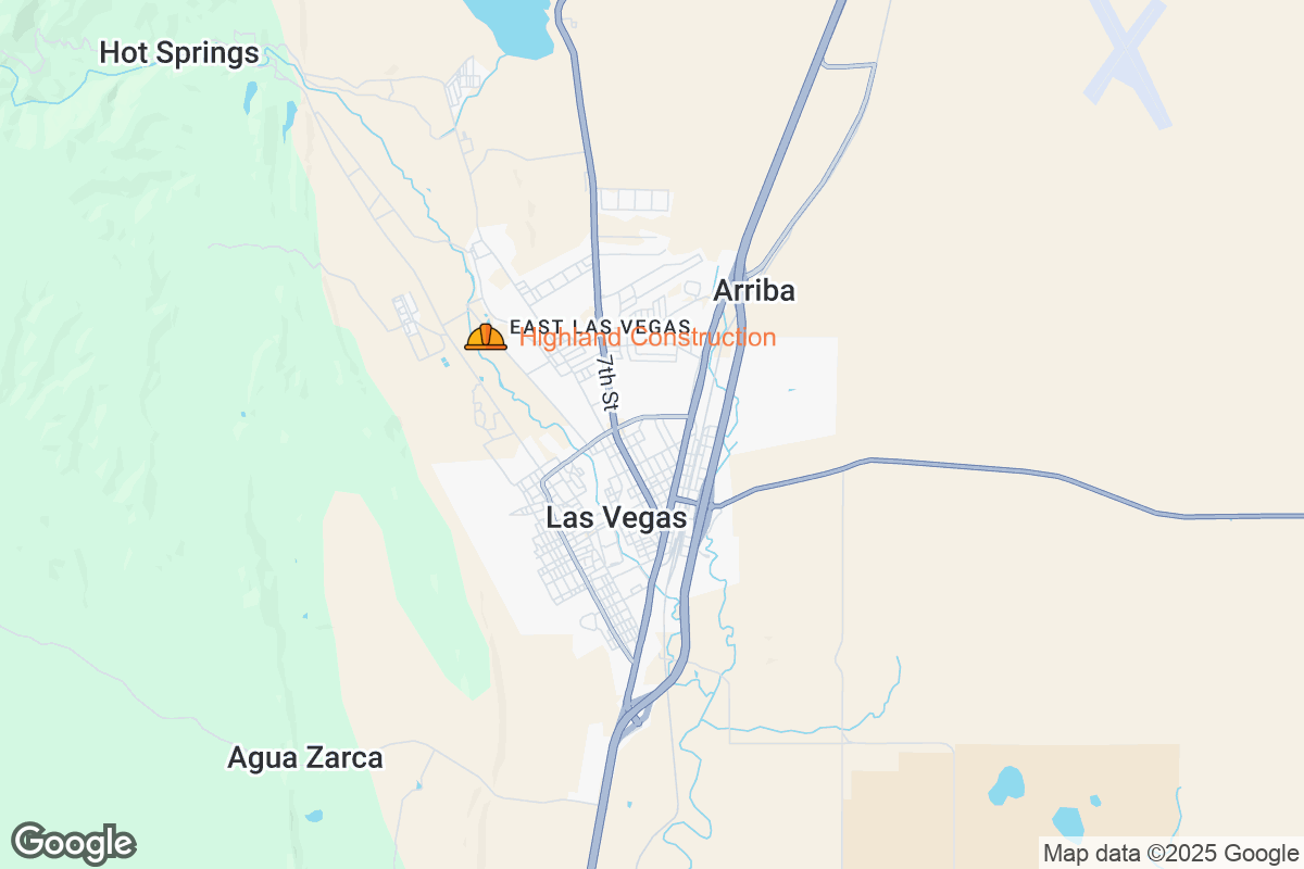 Map of Roofing Contractors in Las Vegas, New Mexico