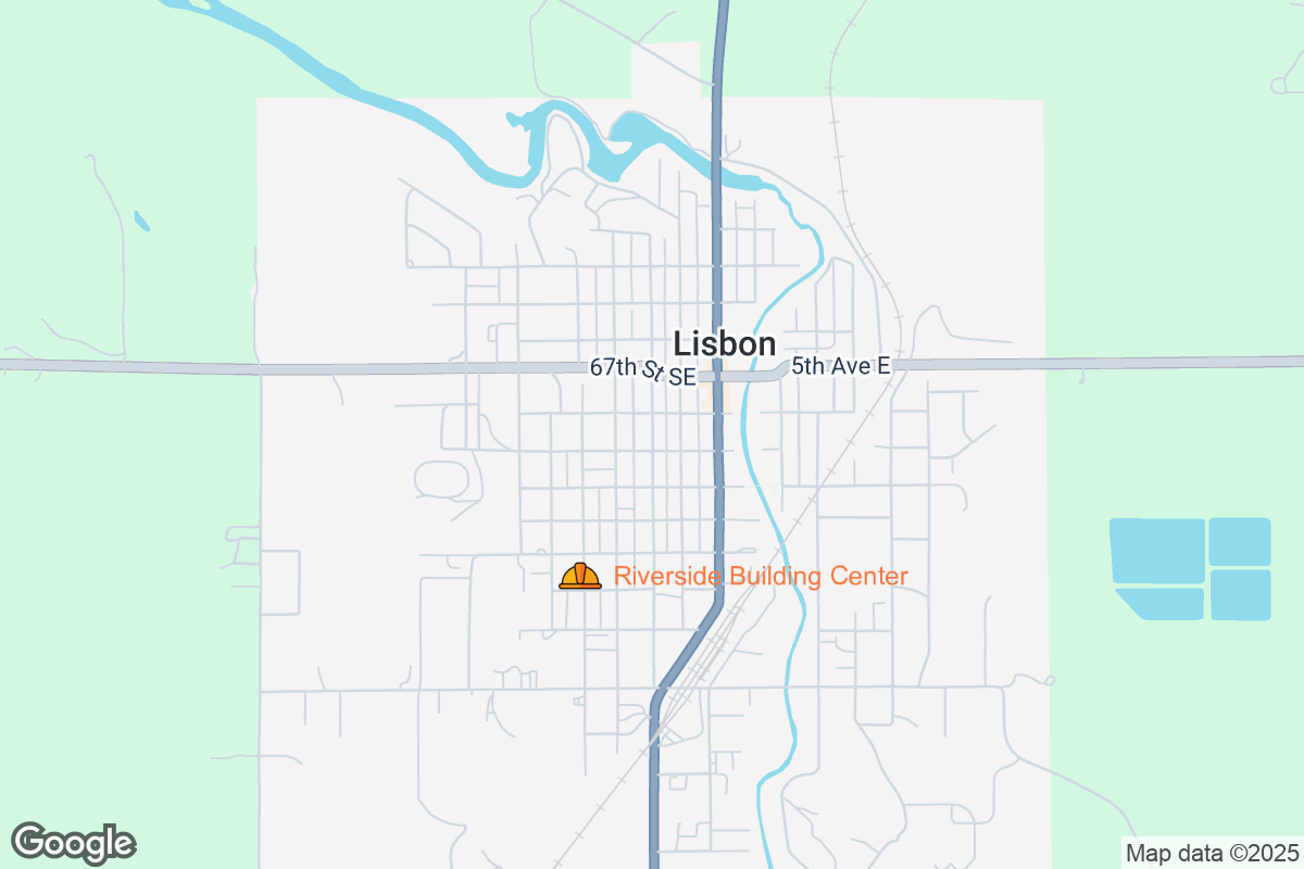 Map of Roofing Contractors in Lisbon, North Dakota