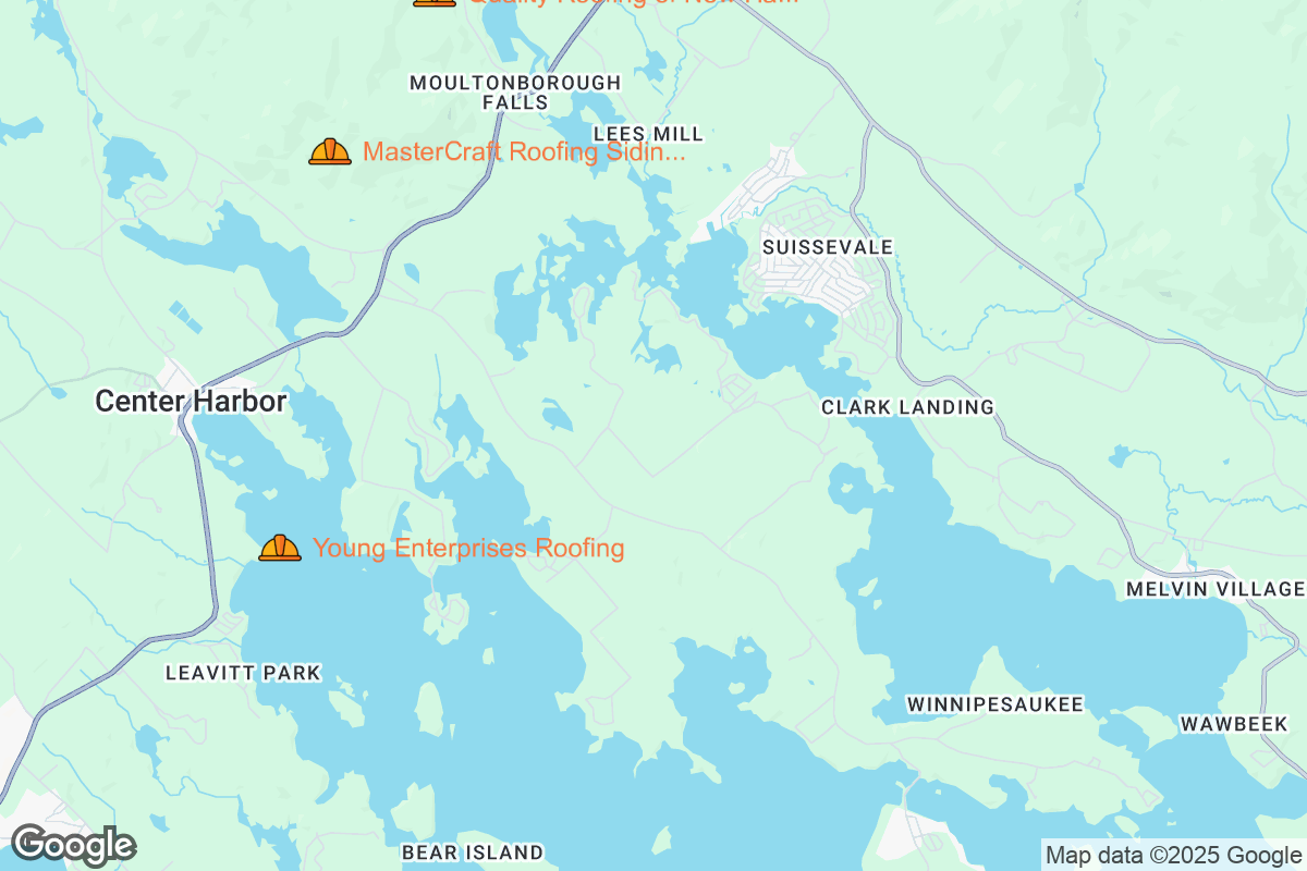 Map of Roofing Contractors in Moultonborough, New Hampshire