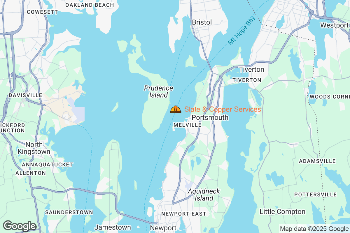 Map of Roofing Contractors in Portsmouth, Rhode Island
