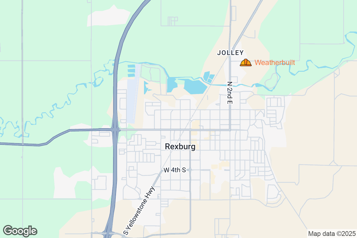 Map of Roofing Contractors in Rexburg, Idaho