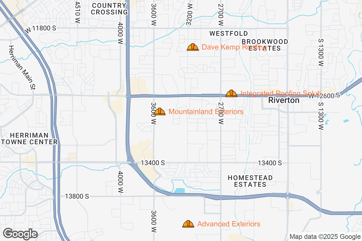 Map of Roofing Contractors in Riverton, Utah