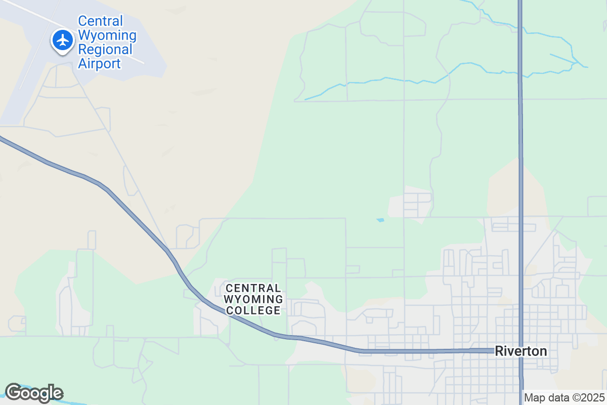 Map of Roofing Contractors in Riverton, Wyoming