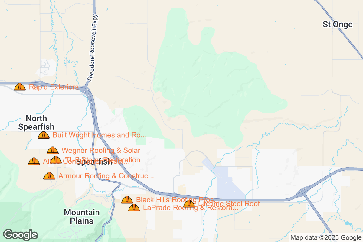 Map of Roofing Contractors in Spearfish, South Dakota