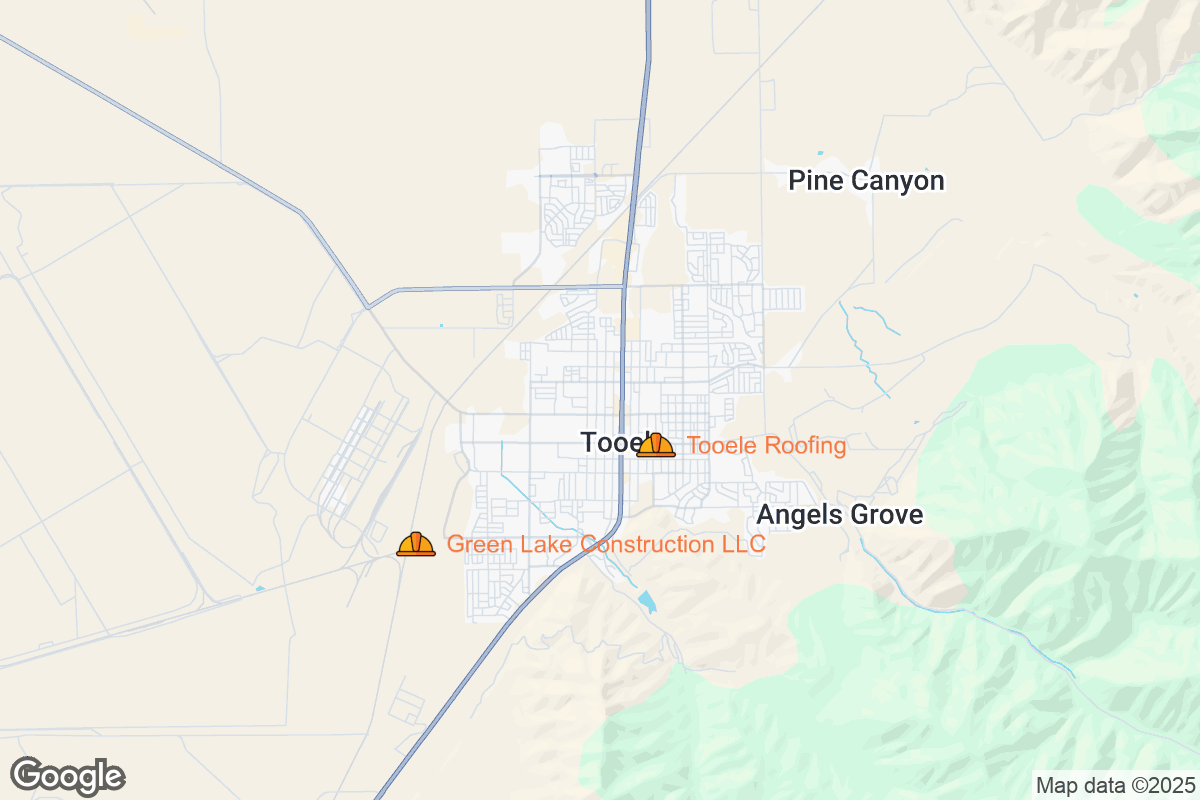 Map of Roofing Contractors in Tooele, Utah