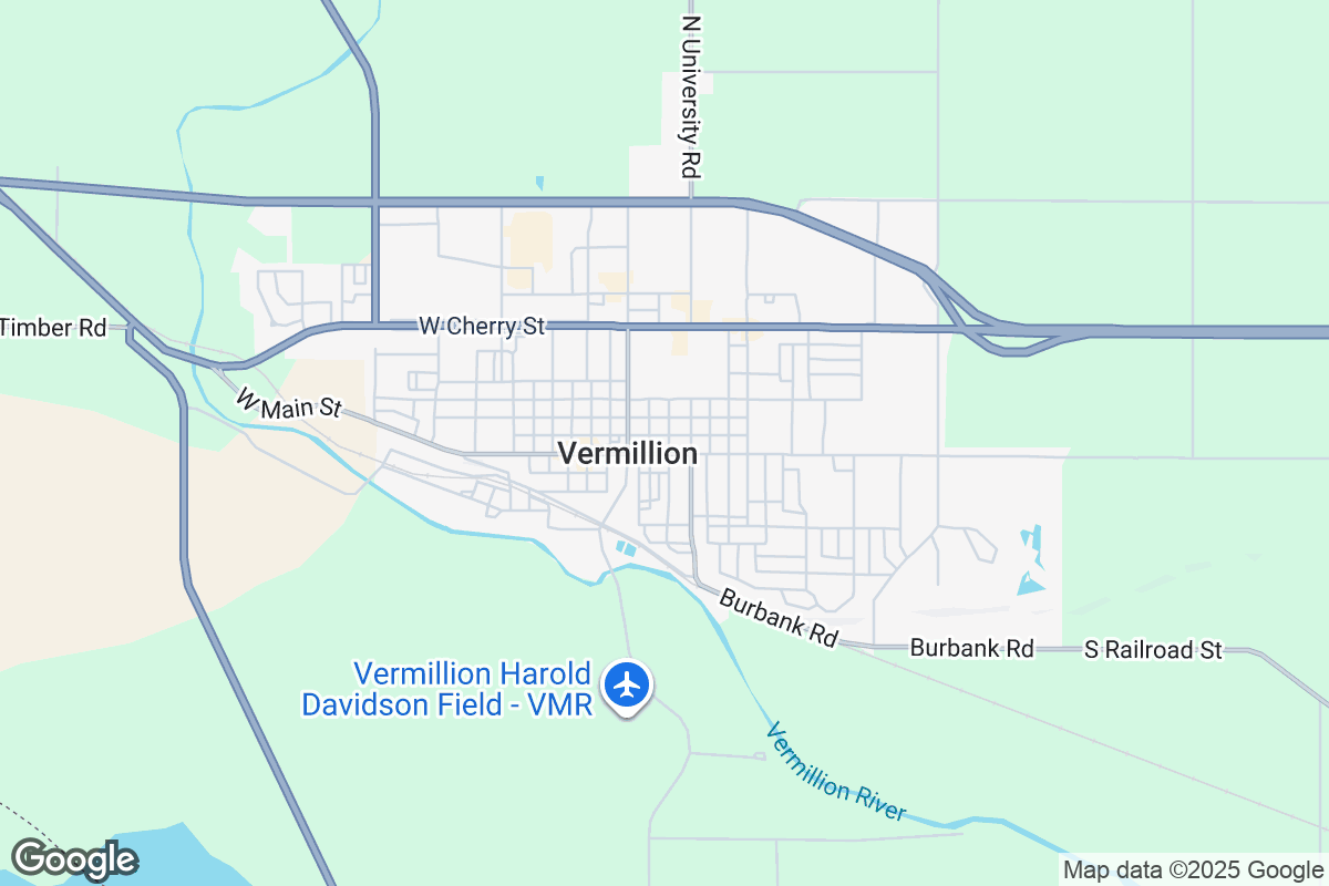 Map of Roofing Contractors in Vermillion, South Dakota