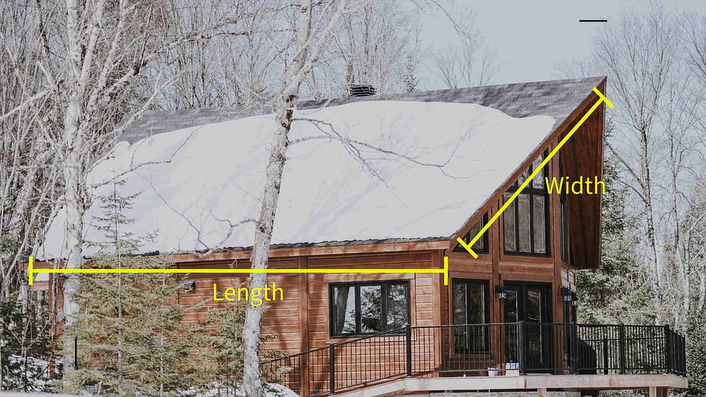 Rectangular roof with label