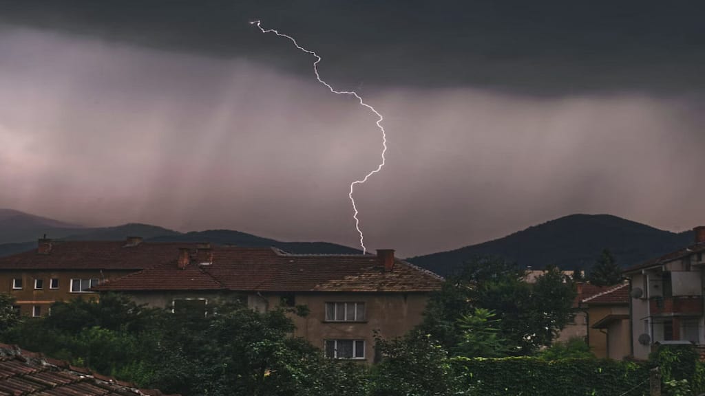lightning on top of a house