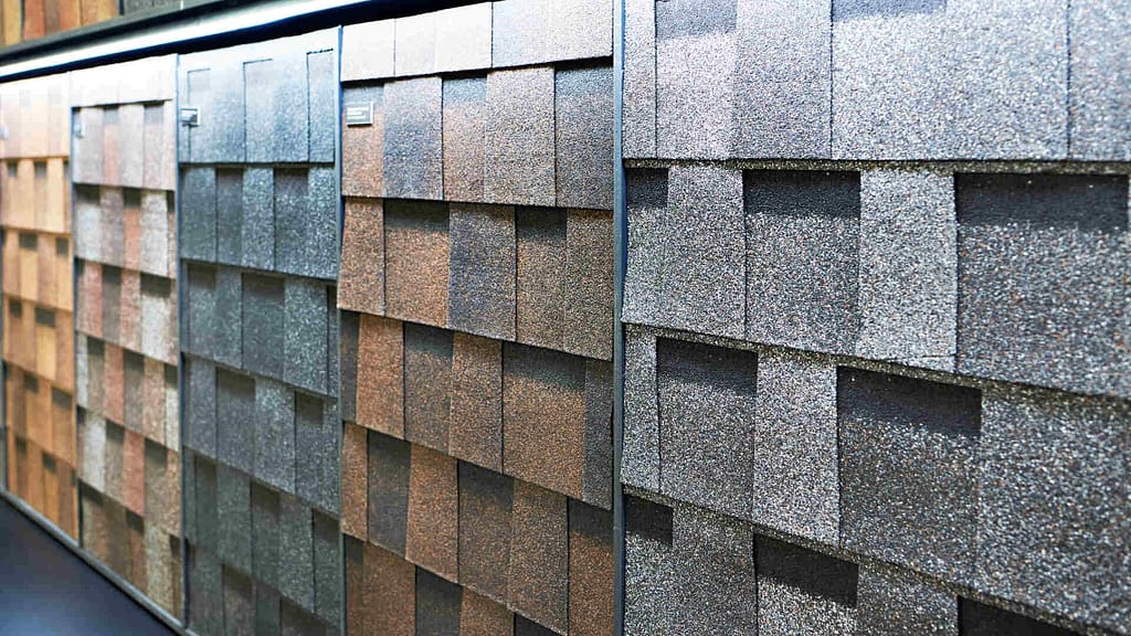 Multiple styles of asphalt roofing