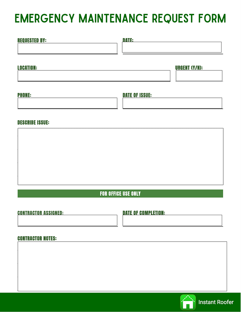 Fillable Form -  Emergency Maintenance Request Form