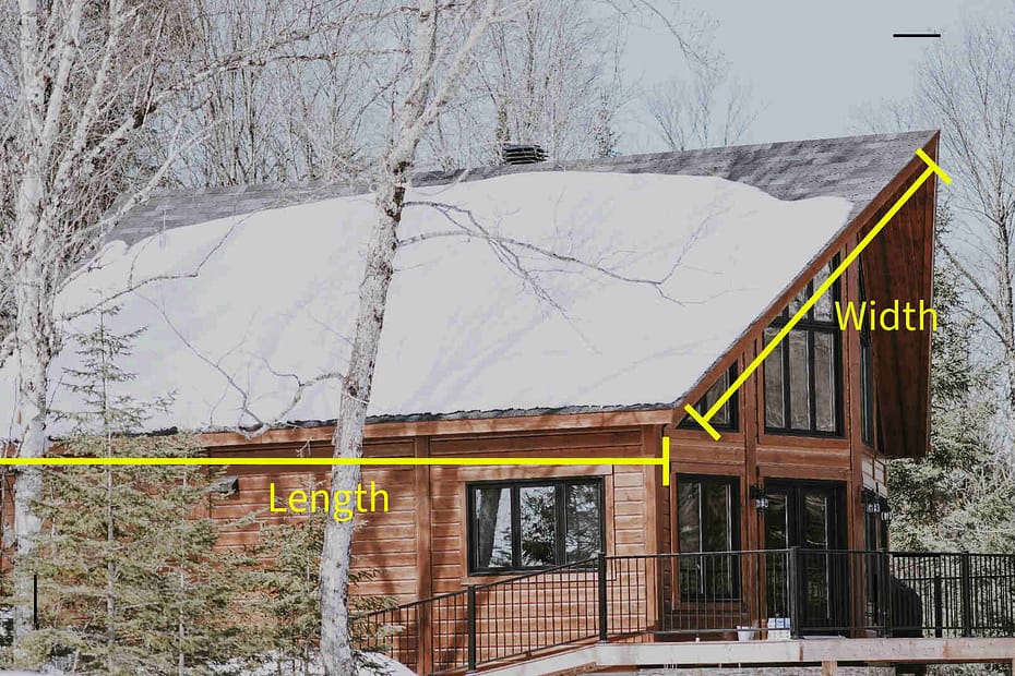Rectangular roof with label