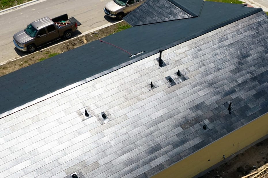 house with tesla solar roof installed