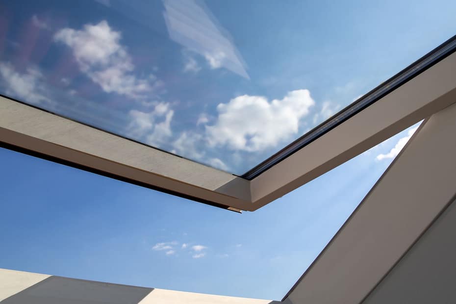 view from a skylight in a roof
