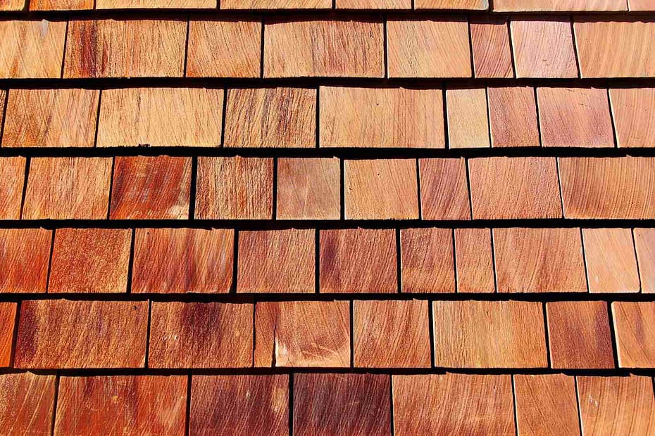 close up of cedar roof