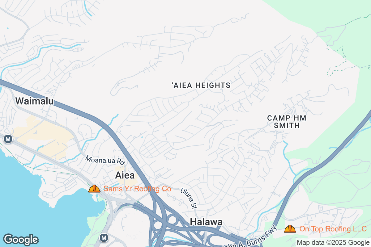 Map of Roofing Contractors in Aiea, Hawaii