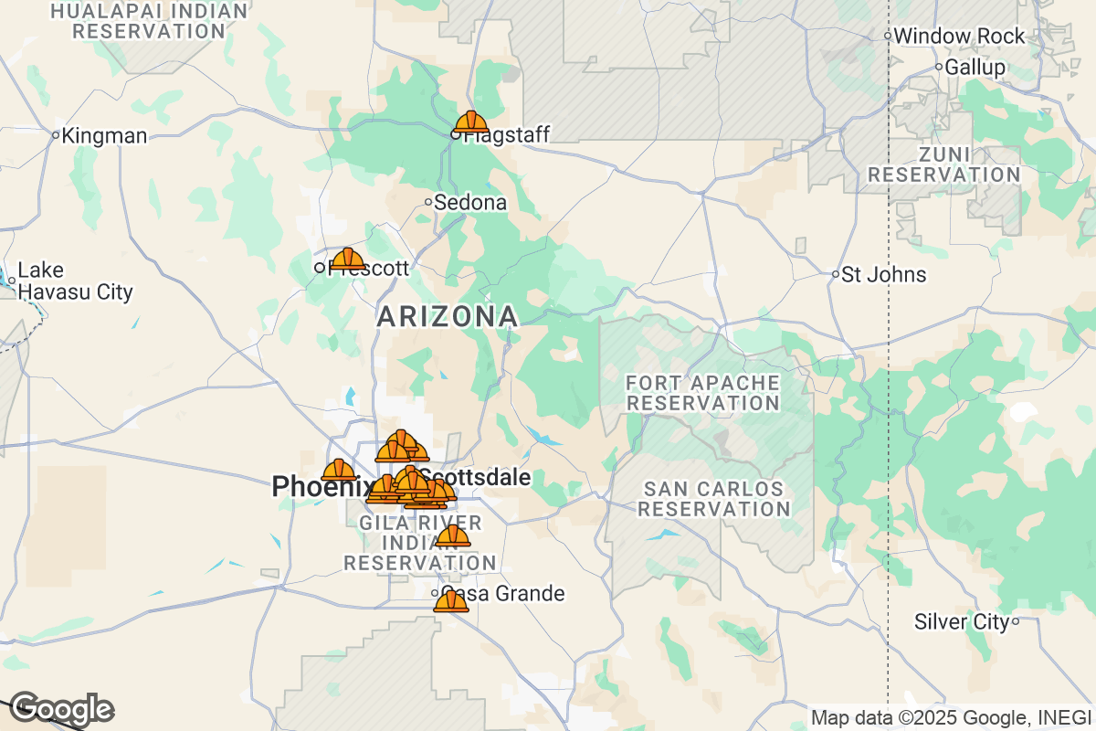 Map of Roofing Contractors in Arizona