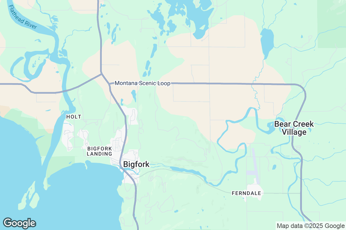 Map of Roofing Contractors in Bigfork, Montana