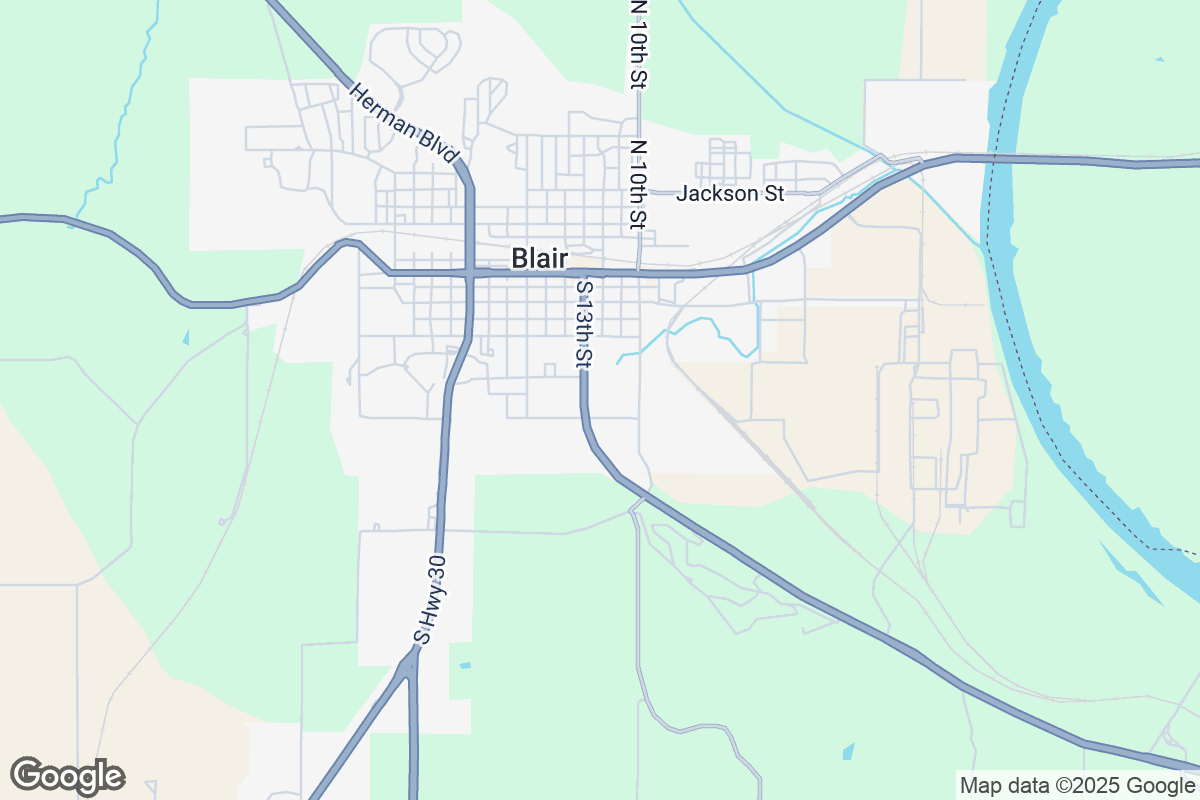 Map of Roofing Contractors in Blair, Nebraska