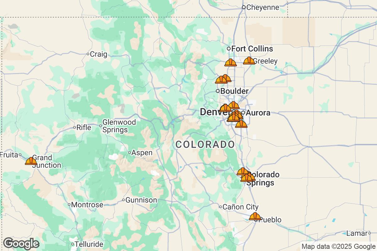 Map of Roofing Contractors in Colorado